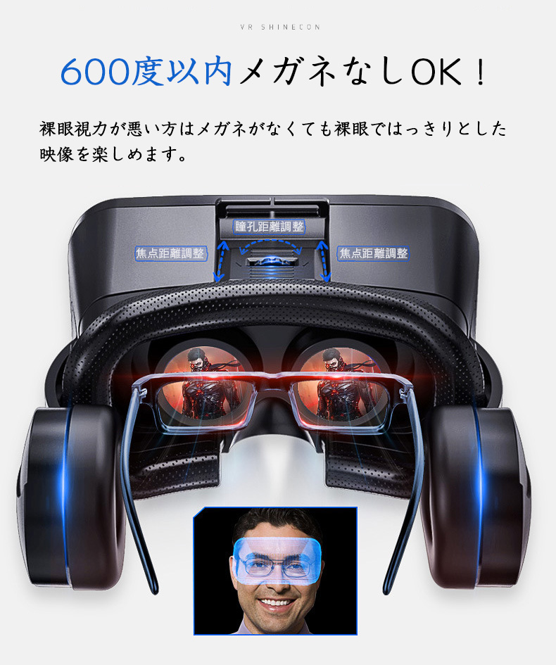 楽天市場】最新型 vrゴーグル スマホ ヘッドホン付き VR