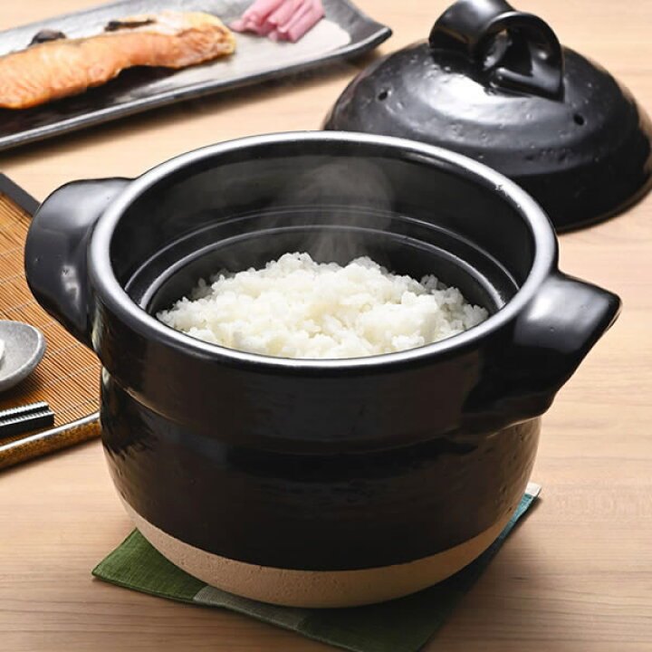 楽天市場】ご飯鍋 ごはん鍋 5合ごはん鍋 陶器 土鍋 信楽焼 ごはん 鍋直  