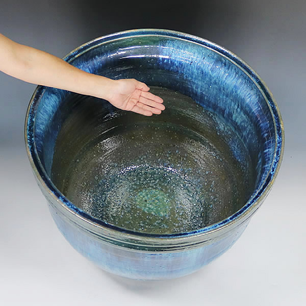 楽天市場】スイレン鉢 大型 陶器水鉢 信楽焼 水鉢 鉢 金魚鉢