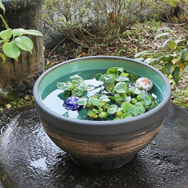 13号はけ目水鉢 すいれん鉢 信楽焼すいれん鉢 メダカ鉢 金魚鉢 睡蓮鉢 陶器スイレン鉢 ハス鉢 はす鉢 めだか鉢 鉢 陶器 水連鉢 水鉢 信楽焼き睡蓮鉢 手水鉢 手づくり やきもの su-0251