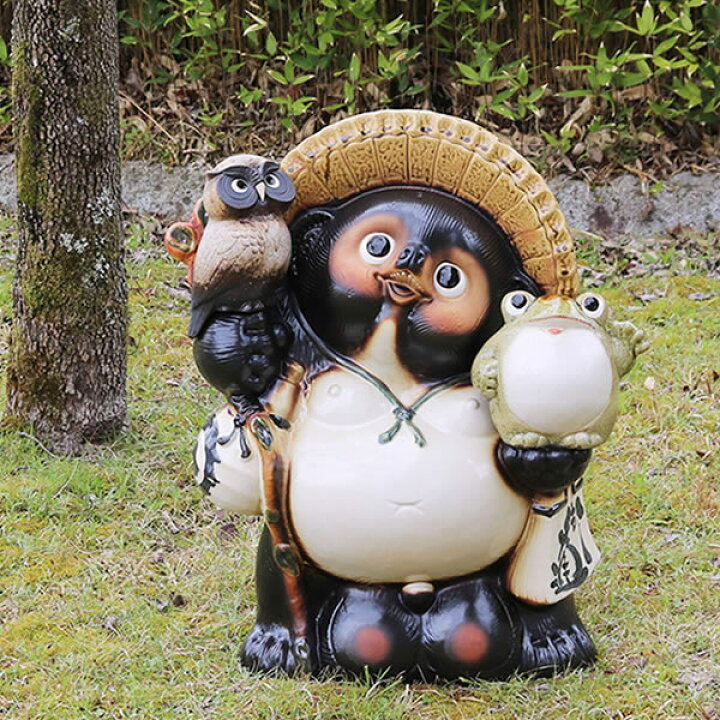楽天市場】【7月1日限定11%OFFクーポン】信楽焼 20号ふくろうと蛙持ち 