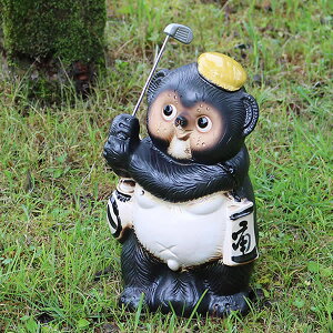信楽焼 ゴルフ狸 信楽焼たぬき 縁起物タヌキ 陶器タヌキ たぬき置物 やきもの しがらきやき 焼き物 狸 タヌキ 信楽 たぬき ゴルフ 名入れ ta-0335
