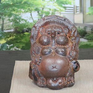 信楽焼 狸 信楽焼たぬき 手づくりたぬき 縁起物タヌキ 陶器タヌキ たぬき置物 やきもの しがらきやき 焼き物 狸 タヌキ 信楽 たぬき 古狸菴たぬき 7号 tt-0143