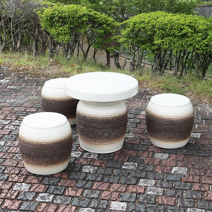 楽天市場】送料無料 信楽焼ガーデンテーブル 陶器テーブル 焼き物 お庭 