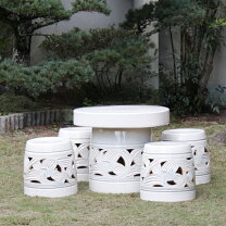 楽天市場】陶器ガーデンテーブルセット 陶器イスの通販