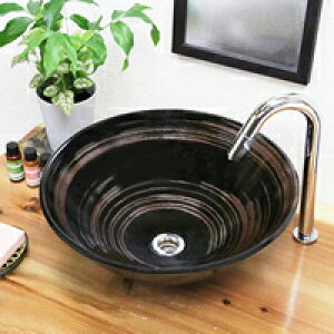 信楽焼 鉄ハケ目ソリ型手洗い鉢 飽きのこない洗面鉢 お洒落な洗面器 手洗器 手洗鉢 洗面ボール 洗面シンク 陶器 洗面台 手洗い鉢 洗面ボウル 洗面陶器 やきもの 和風 tr-3052