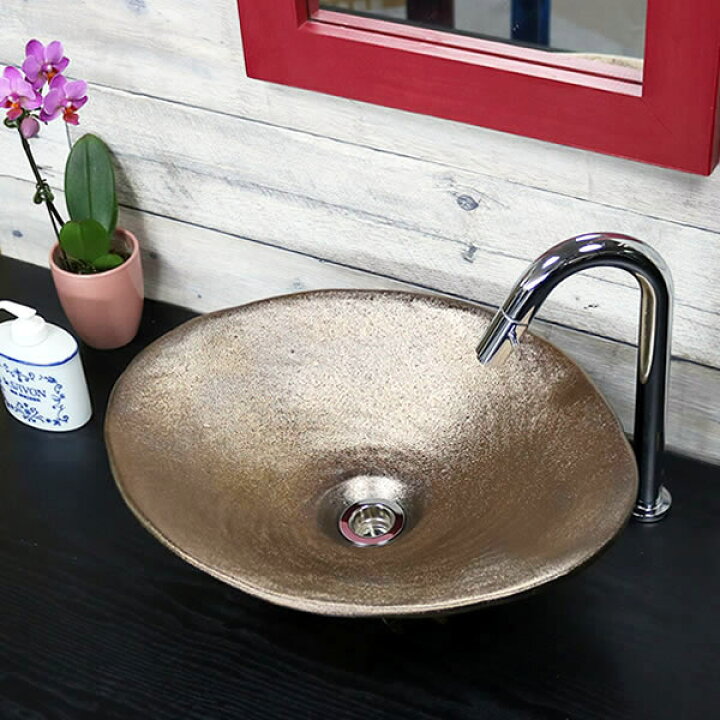 楽天市場 手洗い鉢 陶器洗面 信楽焼 洗面ボウル 手洗器 洗面ボール 手洗鉢 陶器 洗面鉢 鉢 手洗い器 洗面シンク 洗面器 洗面台 ボール 和風 やきもの しがらき 小判型 楕円型 金 ゴールド Tr 4129 まるいち本店