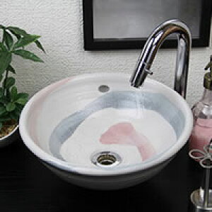 信楽焼 赤志野手洗い鉢 オーバーフロータイプ 飽きのこない洗面鉢 お洒落な洗面器 手洗器 手洗鉢 洗面ボール 洗面シンク 陶器 洗面台 手洗い鉢 洗面ボール 洗面陶器 やきもの 和風 tr-6005