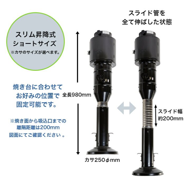 楽天市場】焼肉フード スリム昇降式 : 浅井工業 焼肉フード