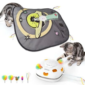 猫おもちゃ 電動 ORSDA 4in1猫おもちゃ 室内自動ペット玩具 4つの遊び方 一人遊び子猫自動おもちゃ 猫のプレゼント ねこ狩猟天性満足 寂しさ解消 ペット用品 キャッチミー マウス 複数ペットの留守番対策 電子取扱説明書(宇宙猫)