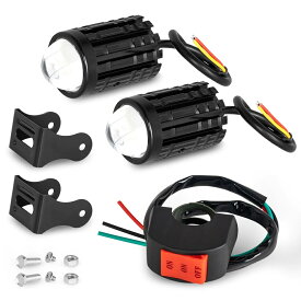 WUMFIRE 2個セット オートバイLEDヘッドライト 12V 高輝度補助スポットライト
