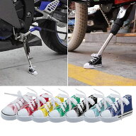 バイク用キックスタンドカバー 靴デザイン 1個 キャンバス製 電動バイク用 サイドスタンド装飾 アクセサ…