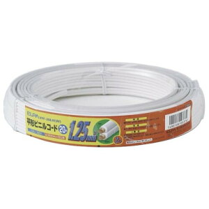 �G���p(ELPA) 1.25�R�[�h �z�� �d�� DIY 300V 12A 20m 1.25mm2 �z���C�g VFF-20LH(W)