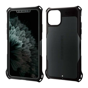 �G���R�� iPhone 11 Pro Max �P�[�X ZEROSHOCK �ϏՌ� [�������̏Ռ�����{�̂��Ռ��z���\�� (�Ռ��z���t�B�����t)] �X�g���b�v�z�[���t�� �u���b�N PM-A19DZEROBK