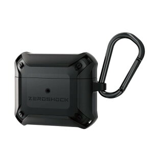 �G���R�� AirPods ��3���� (2021�N���f��) �Ή� ZEROSHOCK�P�[�X �J���r�i�t�� �u���b�N AVA-AP3ZEROBK