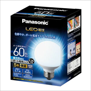 �p�i�\�j�b�N LED�d�� �������a26mm �d��60�`���� �����F����(5.7W) ��ʓd���E�{�[���d���^�C�v 70mm�a ���O���Ή� LDG6DG70W