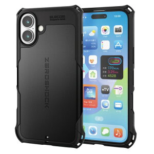 �G���R�� iPhone 16 Plus �P�[�X �ϏՌ� �Ռ��z�� ZEROSHOCK [�t�B�����t��] �n�j�J���\�� 4�p�_���p�[ ���C�����X�[�d�Ή� �X�g���b�v�z�[���t�� �u���b�N PM-A24BZEROBK