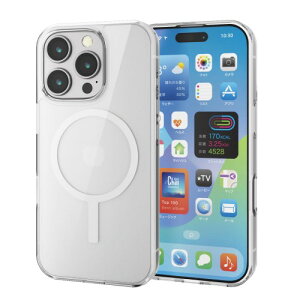 �G���R�� iPhone 16 Pro �P�[�X �N���A �}�O�l�b�g MAGKEEP �n�C�u���b�h ���C�����X�[�d�Ή� 4�p�G�A�[�N�b�V���� ���킢�� ������� �z���C�g PM-A24CMAG02WH