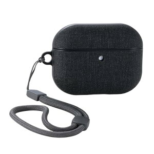 �G���R�� AirPods Pro 3 ��3���� 2025�N�p �t�@�u���b�N�^�b�`�P�[�X �Ռ��z�� �S���G�A�[�N�b�V�����ی� �J���r�i�t�� magsafe�[�d ���C�����X�[�d�Ή� �u���b�N AVA-AP07CCBK