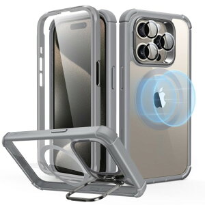 ESR iPhone 15 Pro �P�[�X �S�ʑϏՌ� MagSafe�P�[�X �ČRMIL�K�i�����̕ی� iPhone15Pro�p�}�O�l�b�g�P�[�X �X�^���h�t�� 2�p�[�g �^�t�P�[�X Armor�V���[�Y �N���A�O���[