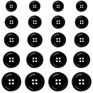 LIANHATA �{�^�� 20���� 4�� ���a15mm 18mm 20mm 23mm 25mm �u���U�[ ���� �t�����g�{�^�� �ߗނ̖D����DIY�p �y�� �J�W���A�� (�u���b�N, 5�T�C�Y)