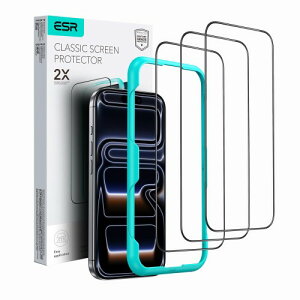 ESR iPhone 17 Pro Max �K���X�t�B���� ���������x iPhone17ProMax�ی�t�B���� 3�� �����K���X �ȒP���t���K�C�h�g�t�� �w��h�~ ���炳�� 9H�d�x �R���K�i�̔�U�h�~�� �ϏՌ� 0.3mm���� HD �A�C�t�H