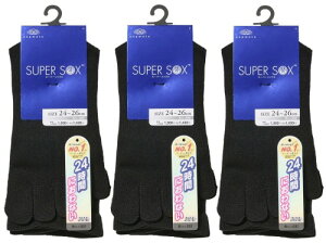 [�I�J���g] 24���Ԃɂ���Ȃ� SUPER SOX(�X�[�p�[�\�b�N�X) 5�{�w�\�b�N�X �N���[�� �����Y �C�� ���L �r�W�l�X 499-960 3���g 26.0 cm~28.0 cm �u���b�N