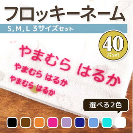 【最短当日発送】フロッキーネーム 大中小（大1個・中6個・小13個）× 2色＝計40個　3サイズ おなまえ 名前シール 布用 生地用 くつした 靴下 下着 タオル 漢字 お名前シール お名前付け 送料無料 アイロンシール 入学 入園 入学祝い 入学準備 転写 おしゃれ かわいい@