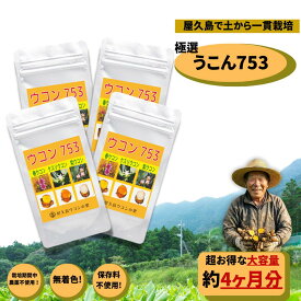 創業30年 ウコン753粒 300粒 4個セット 約4ヶ月分 屋久島 ウコン　サプリ　健康食品　自然食品 オーガニック 無添　国産　酒豪 健康志向　お酒 アルコール 外食 生活習慣 健康維持