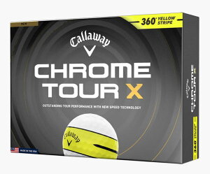 2026���f�� �L�����E�F�C �S���t�{�[�� �N�����c�A�[X �C�G���[�X�g���C�v CHROME TOUR X 360° YELLOW STRIPE�{�[��