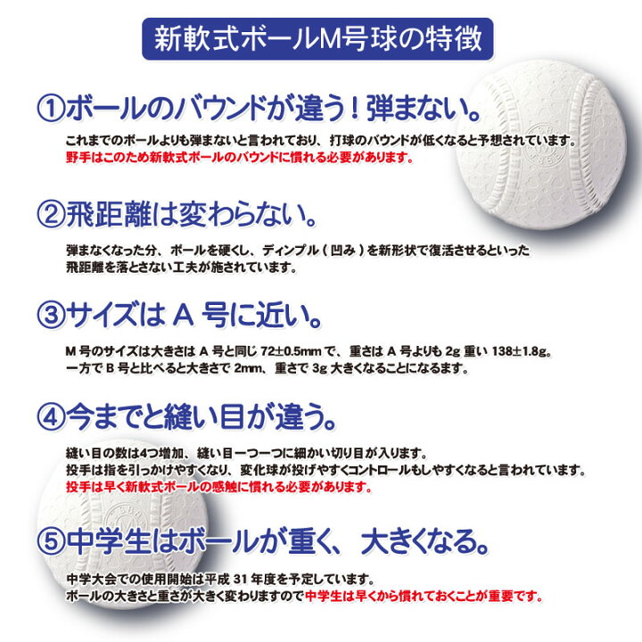楽天市場】新軟式野球ボール ナイガイ 内外ゴム M号(一般・中学生向け 