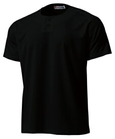 ウンドウ wundou P-2710 ベースボール シャツ セミオープンベースボールシャツ ブラック