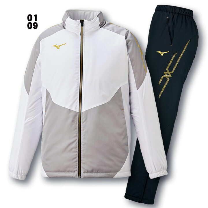 ミズノ ウィンドブレーカー 中綿ウォーマー MIZUNO ミズノ 32JE7553 中綿ウォーマーシャツ 長袖 MCライン ユニセックス メンズ レディース アロイグレー×ブラック Mサイズ