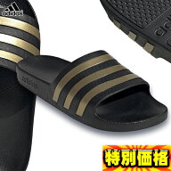 アディダス adidas アディレッタアクア サンダル EG1758 ブラック/ゴールド