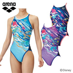 ディズニー アリーナ レディーストレーニング水着 トレーニングワンピース(オープンバック) AS5SWM55L 女性用 タフスーツ 長持ち ディズニー 練習用