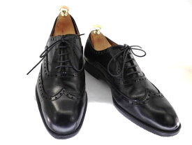 【中古】【送料無料】JOHNSON　ジョンソン10　約27.5〜28.0cm イタリア製・ウイングチップ♪YALAKU-ヤラク-メンズビジネスシューズ・紳士靴