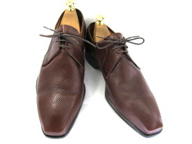 【中古】【送料無料】COMCEDIA 約25.0-25.5cm イタリア製　ハンドメイド プレーントゥ♪YALAKU-ヤラク-メンズビジネスシューズ・紳士靴