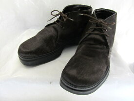 【中古】【送料無料】HALOGEN ハロゲン　43　（約28.0-28.5cm）イタリア製・ハラコショートブーツ♪YALAKU-ヤラク-メンズカジュアル・紳士靴
