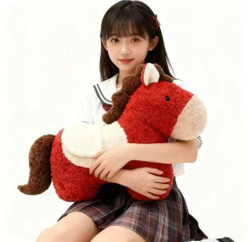 馬ぬいぐるみ令和8年干支午年ウマうまリアルアニマル動物グッズ雑貨カッコイイ馬モデル本物そっくりウマ抱き枕かわいいぬいぐるみお祝いプレゼント部屋飾りインテリア置物55*40cm