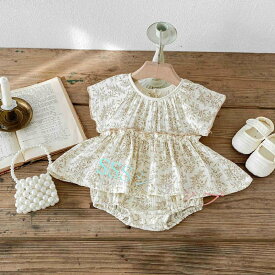 ロンパース半袖カバーオール夏ベビー服女の子ノースリーブ赤ちゃんベビー新生児服綿おしゃれかわいい出産祝い子供服ギフトコットン60708090春キッズ子供春夏リーフ誕生日お宮参りお食い初め送料無料