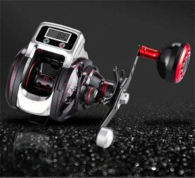 釣りリール右左ハンドル最大ドラグ力5kg糸巻き6.3：1アウトドアラインカウンタリールフィッシングボールベアリング戸外運動室内リール釣りデジタルディスプレイ自動巻き線機能防水
