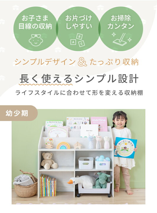 楽天市場】【楽天1位】(ケラッタ) 絵本ラック おもちゃ 収納 絵本棚 