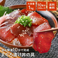 まぐろ 漬け 鮪 マグロ づけ 赤身 時短 無添加 焼津 10食分天然まぐろの漬け丼の具セット 1kg 送料無料 …