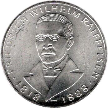 楽天市場】ドイツ ライファイゼン市長生誕150周年 5マルク銀貨 1968年