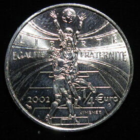 フランス ワールドカップ記念 アレ・ラ・フランス 1/4ユーロ銀貨 2002年