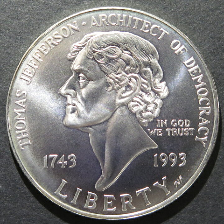 楽天市場】アメリカ トーマス・ジェファーソン生誕250年記念 1ドル銀貨 