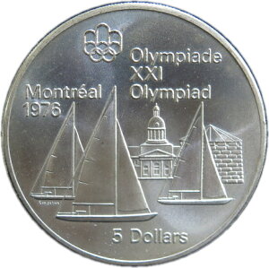 カナダ モントリオールオリンピック 「ヨット」記念5ドル銀貨 1973年 【銀貨】