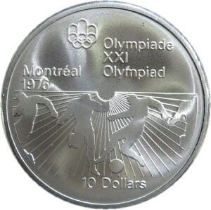 カナダ モントリオールオリンピック「サッカー」記念10ドル銀貨 1976年 【銀貨】