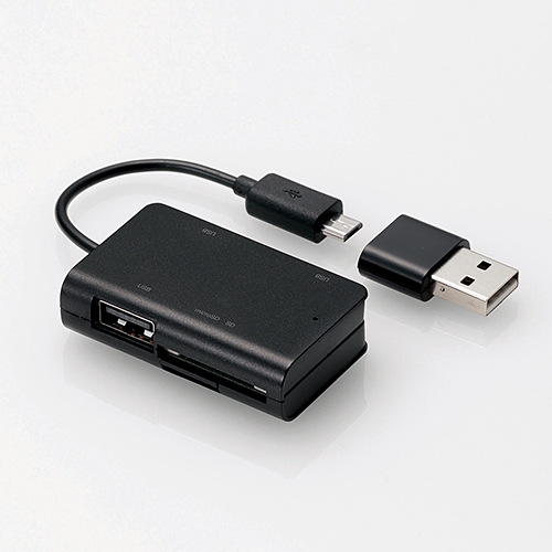 エレコム MRS-MBH10BK スマホ スペシャルオファ USBポート付 現金特価 ブラック タブレット用メモリリーダライタ