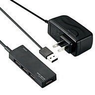 USBハブ エレコム 電源付き U2H-AN4SBK USB2.0ハブ ACアダプタ付 ブラック
